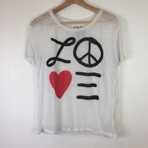 Chaser White Graphic Tee with Red and Black Accents